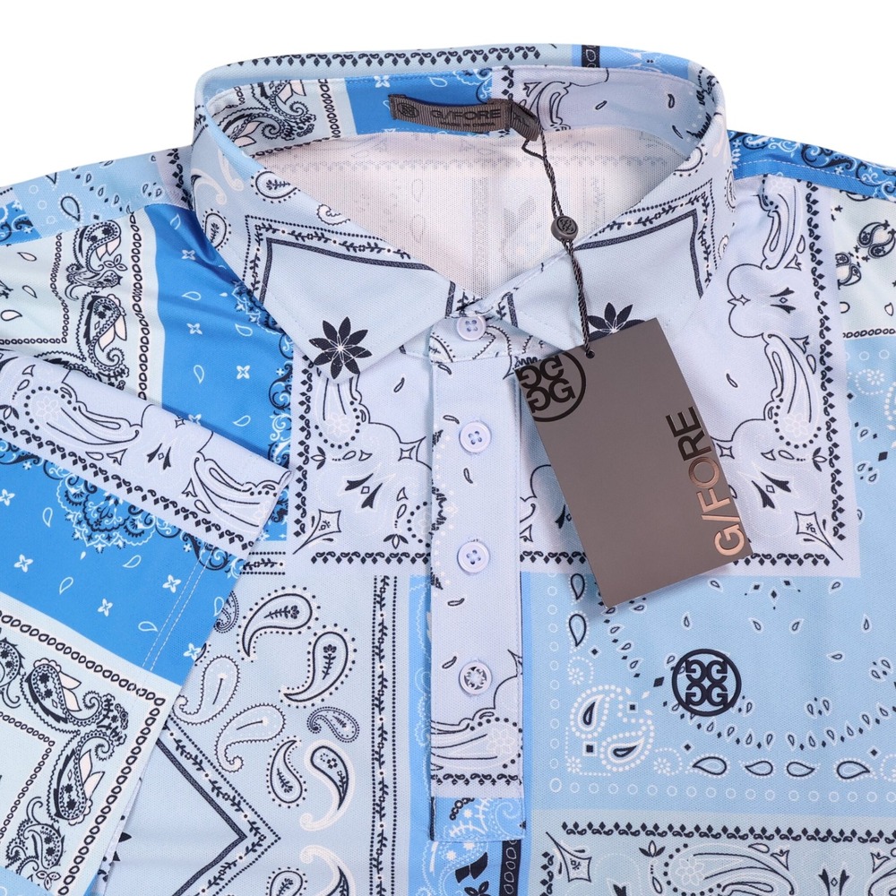 NEW G/FORE Paisley Bandana Golf‎ Performance Polo Shirt Wicking Stretch Mens XL